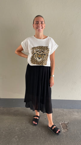 frauensache Shirt Lion Glasses weiß