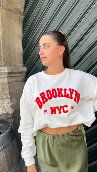 frauensache Sweater Brooklyn weiß rot